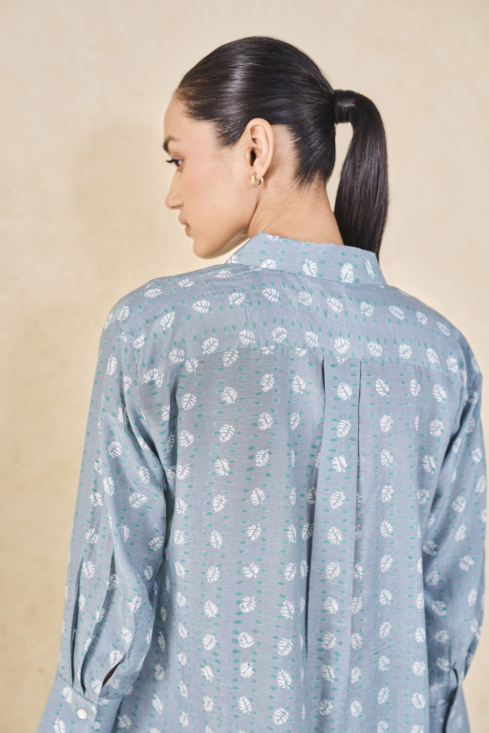 Seaway Hand-block Printed Linen Shirt - Blue, Blue, image 6